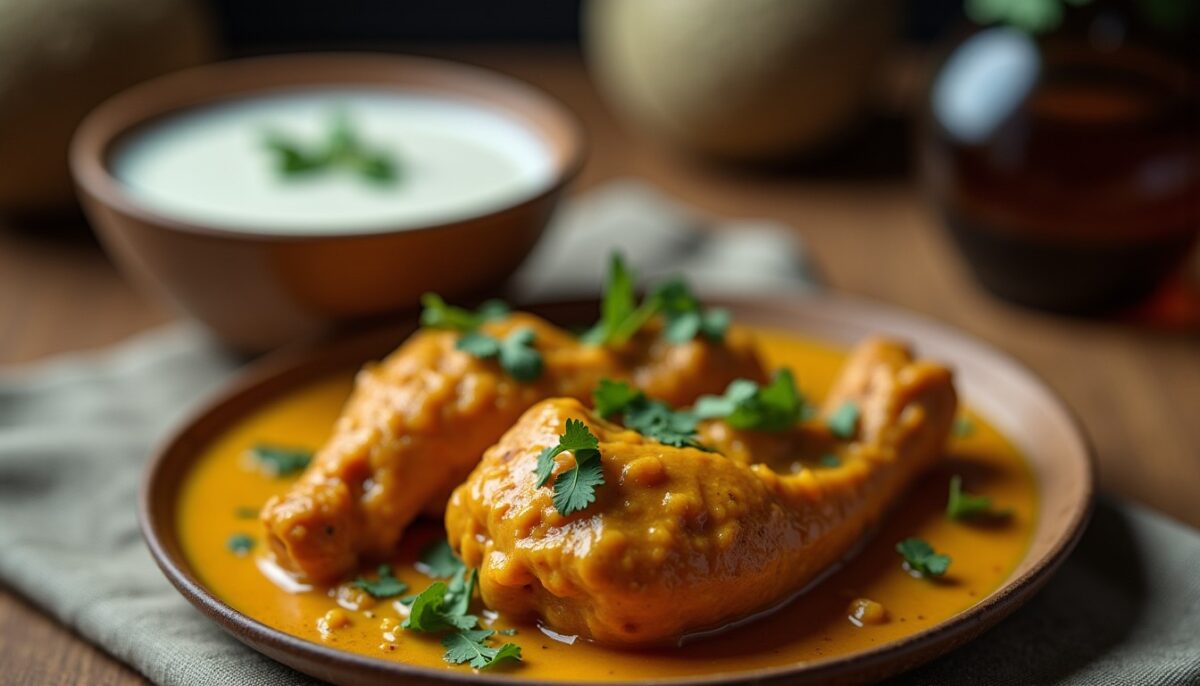 Délicieuse recette de poulet au curry et lait de coco parfumé Délicieuse recette de poulet au curry et lait de coco parfumé