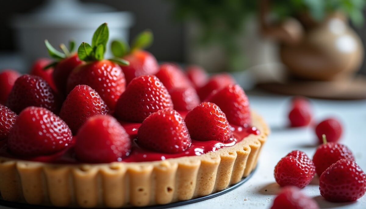 Délicieuse recette maison de la tarte aux fraises fraîches Délicieuse recette maison de la tarte aux fraises fraîches