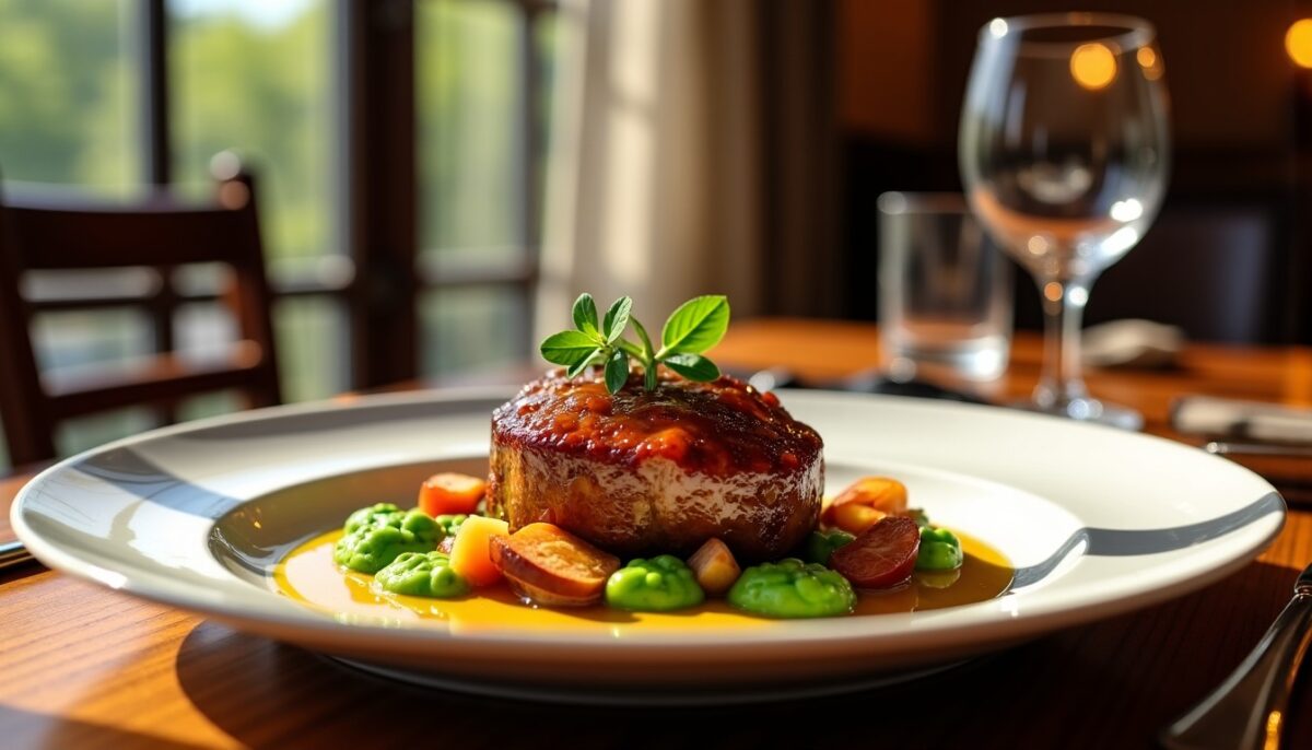 Délicieux magret de canard nappé d'une sauce onctueuse au miel