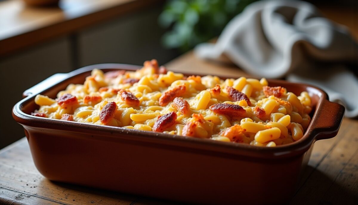 Gratin de pâtes aux lardons : la recette express pour un plat savoureux et maîtrisé !